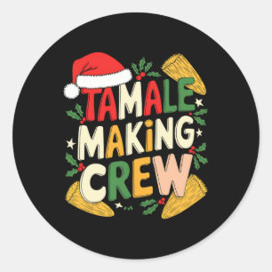 Tamale Making Crew Weihnachtskochen Runder Aufkleber