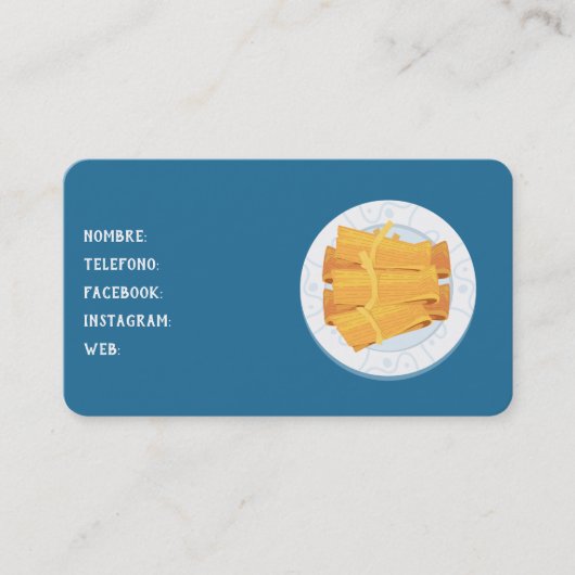 Tamales Custom QR Code Visitenkarte (Vorderseite)