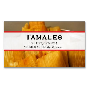 Tamales-Dienstleistungen bearbeitbare Visitenkarte Magnetische Visitenkarte
