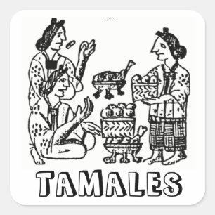 Tamales (florentinischer Kodex, 16. Jahrhundert) Quadratischer Aufkleber
