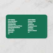 Tamales Mexikanisch Visitenkarte (Rückseite)