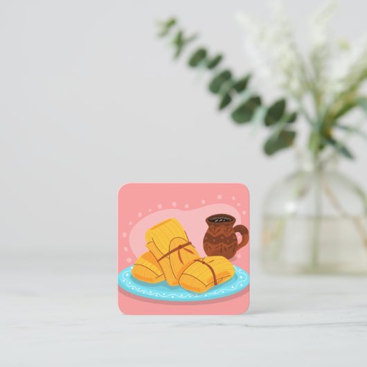 Tamales Quadratische Visitenkarte (Stehend Vorderseite)