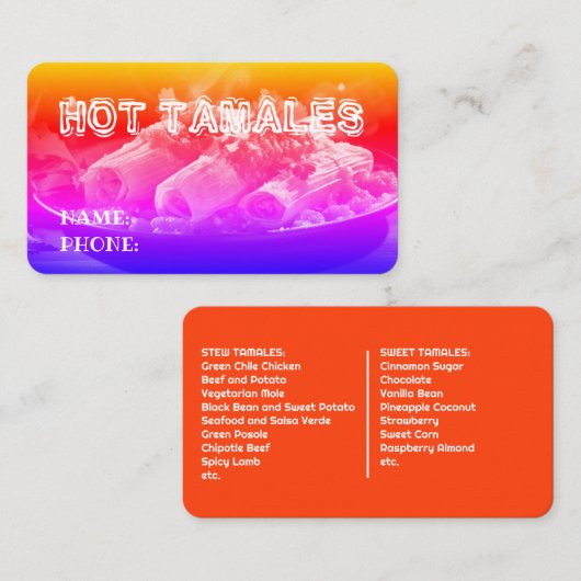 Tamales Rainbow Visitenkarte (Vorne/Hinten)