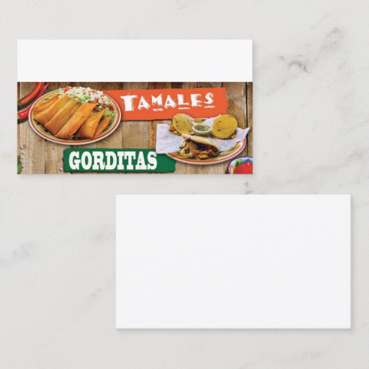 Tamales Y Gorditas Business Card Visitenkarte (Vorne/Hinten)