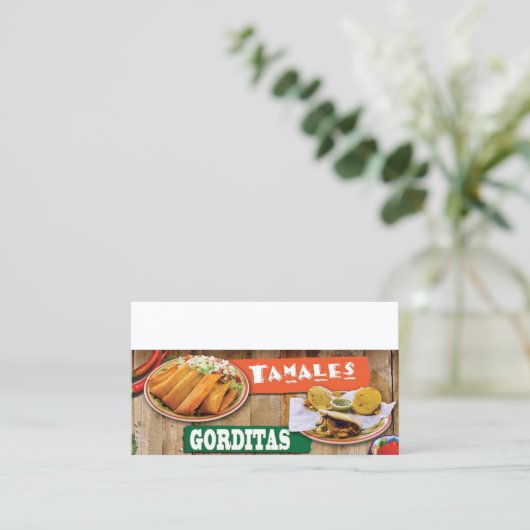 Tamales Y Gorditas Business Card Visitenkarte (Stehend Vorderseite)