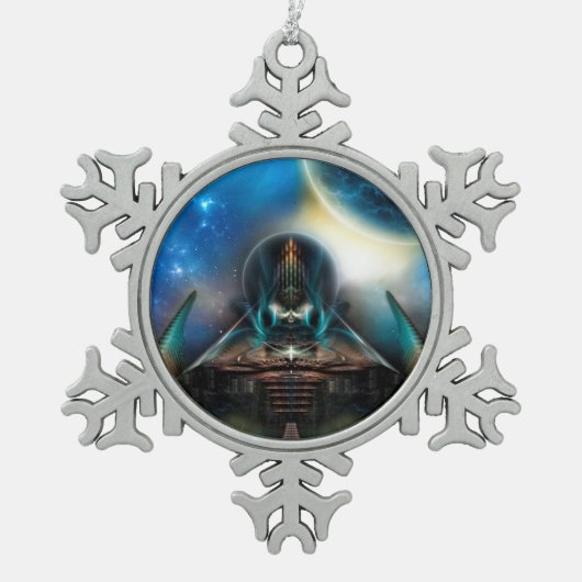 Tamalin 5 Pewter Snowflake Ornament (Vorderseite)