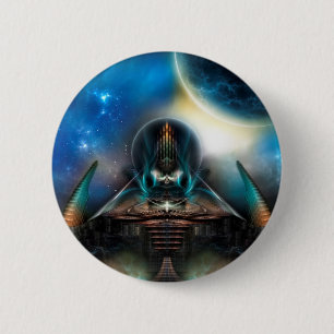 Tamalin 5 Science Fiction Fraktal Kunstwerk Button