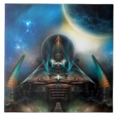 Tamalin 5 Science Fiction Fraktal Kunstwerk Fliese (Vorderseite)