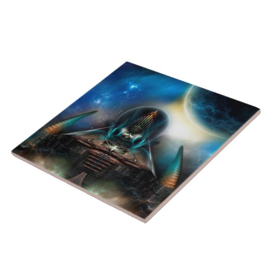 Tamalin 5 Science Fiction Fraktal Kunstwerk Fliese (Seite)