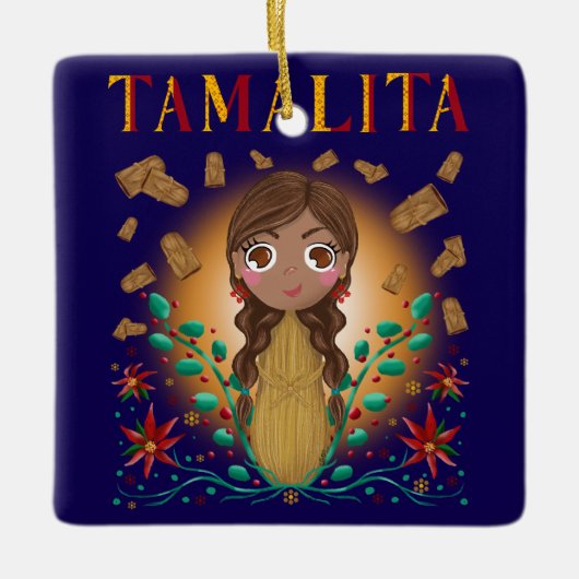 Tamalita Tamal Zia Blume Tamales Keramikornament (Vorderseite)