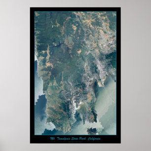 Tamalpais, Marin Landkreis CA-Satellitendruck Poster