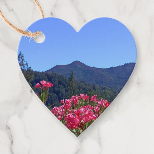 Tamalpais mit rosa Blume Geschenkanhänger (Vorderseite)