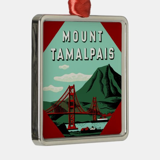 Tamalpais Reiseplakat Silbernes Ornament (Rechts)