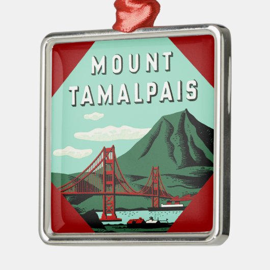 Tamalpais Reiseplakat Silbernes Ornament (Links)