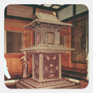 Tamamushi Schrein vom Horyu Ji Tempel Quadratischer Aufkleber