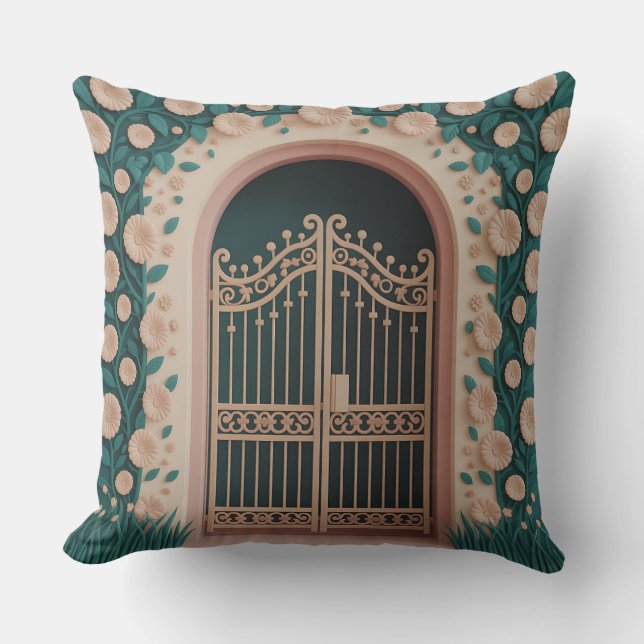 Taman Gate Relief 3D Batik-Muster Kissen (Vorderseite)