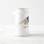 Tamandua-Cartoon-Abbildung Bierglas (Vorderseite Links)