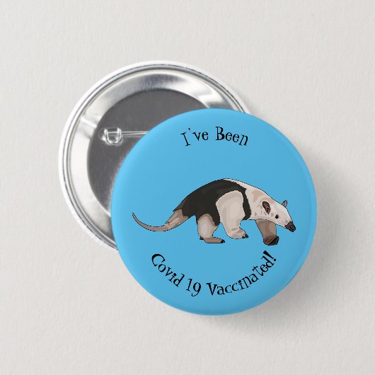 Tamandua-Cartoon-Abbildung Button (Vorne & Hinten)