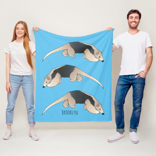 Tamandua-Cartoon-Abbildung Fleecedecke (Beispiel)