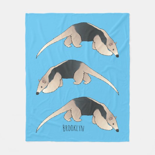 Tamandua-Cartoon-Abbildung Fleecedecke (Vorderseite)