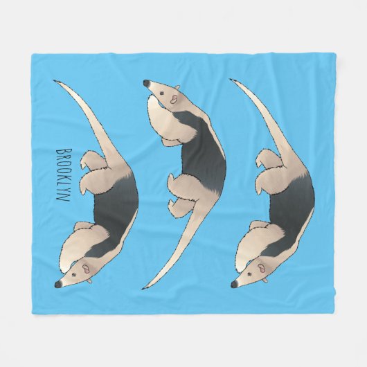 Tamandua-Cartoon-Abbildung Fleecedecke (Vorderseite (Horizontal))