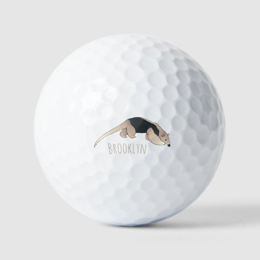 Tamandua-Cartoon-Abbildung Golfball (Vorderseite)