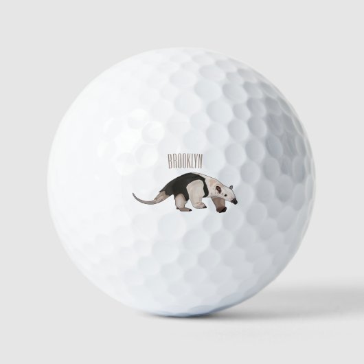Tamandua-Cartoon-Abbildung Golfball (Vorderseite)