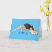 Tamandua-Cartoon-Abbildung Karte (Gelbe Blume)