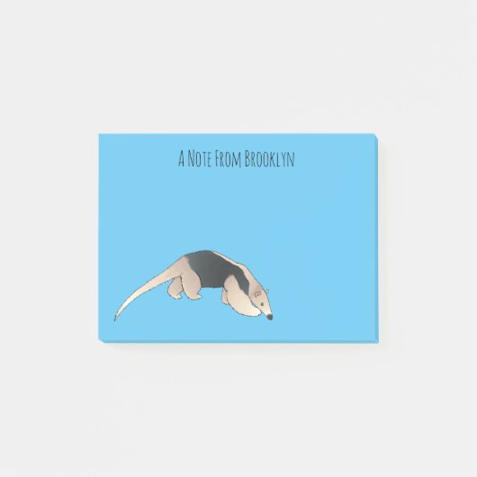 Tamandua-Cartoon-Abbildung Post-it Klebezettel (Vorderseite)