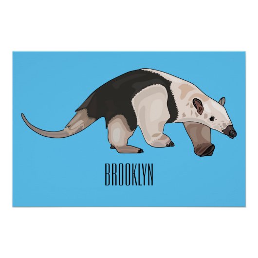 Tamandua-Cartoon-Abbildung Poster (Vorderseite)