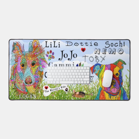 Tamar Warren angepasste Dog- und Katzen-Schreibmat Schreibtischunterlage (Tastatur & Maus)