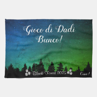 Tamara Green Blue Background Bunco Küchen Handtüch Geschirrtuch