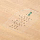 Tamara Pine Tree Moderne Hochzeit Acryleinladungen (Ablage )
