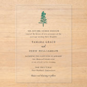 Tamara Pine Tree Moderne Hochzeit Acryleinladungen (Vorderseite)