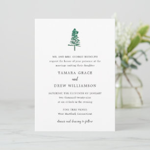 Tamara Pine Tree Moderne Hochzeit Einladung
