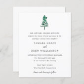 Tamara Pine Tree Moderne Hochzeit Einladung (Vorne/Hinten)
