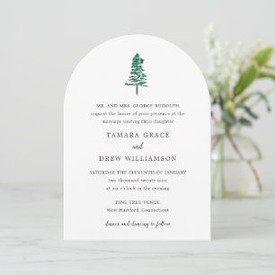 Tamara Pine Tree Moderne Hochzeit Einladung