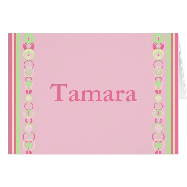 Tamara Pink Moderne Circle Card (Vorderseite (Horizontal))