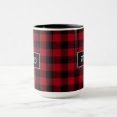 Tamara Rustic Black and Red Hebreb Name Tasse (Zentrum)