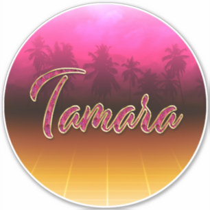 Tamara Vorname Name golden pink Aufkleber Sticker