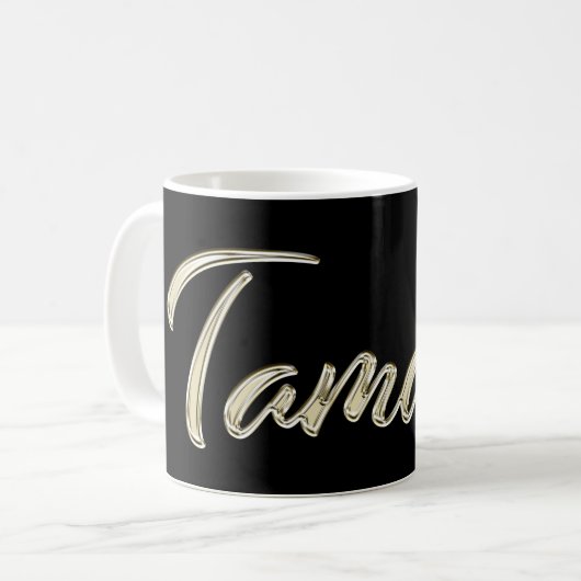 Tamara white gold Handwriting Tasse Kaffeetasse (Vorderseite Links)