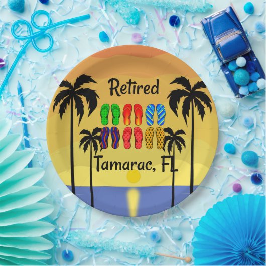 Tamarac, FL, tropisches Design, Pappteller (Party)