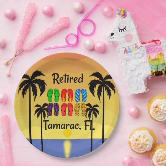 Tamarac, FL, tropisches Design, Pappteller (Party)
