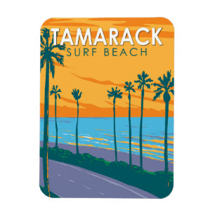 Tamarack Surf Beach Kalifornien Reise Kunst Vintag Magnet
