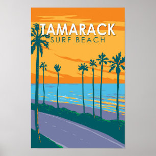 Tamarack Surf Beach Locarno Vintag Poster