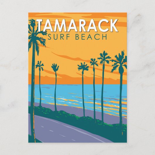 Tamarack Surf Beach Locarno Vintag Postkarte (Vorderseite)