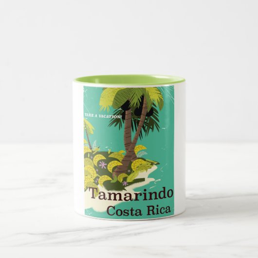 Tamarindo Costa Rica Reiseplakat Zweifarbige Tasse (Mittel)