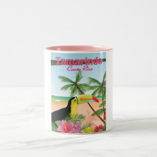 Tamarindo-Costa Rica-Strandfeiertagsplakat Zweifarbige Tasse