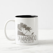 Tamarindo Costa Rica Surfer Strand Zweifarbige Tasse (Links)