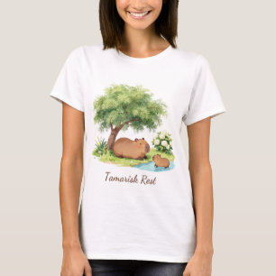 Tamarisken-Ruhe Capybara Botanische Bibel-Shirt – T-Shirt